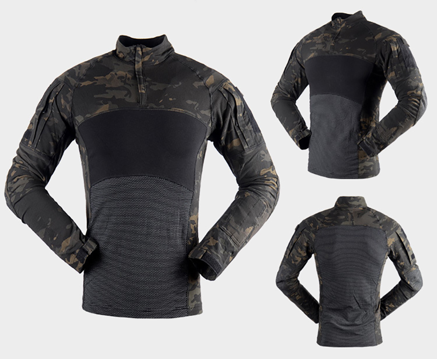 XS-XXXL Outdoor Hiking Ripstop Long Sleeve Training Uniform Frog Suits in Woven Fabric