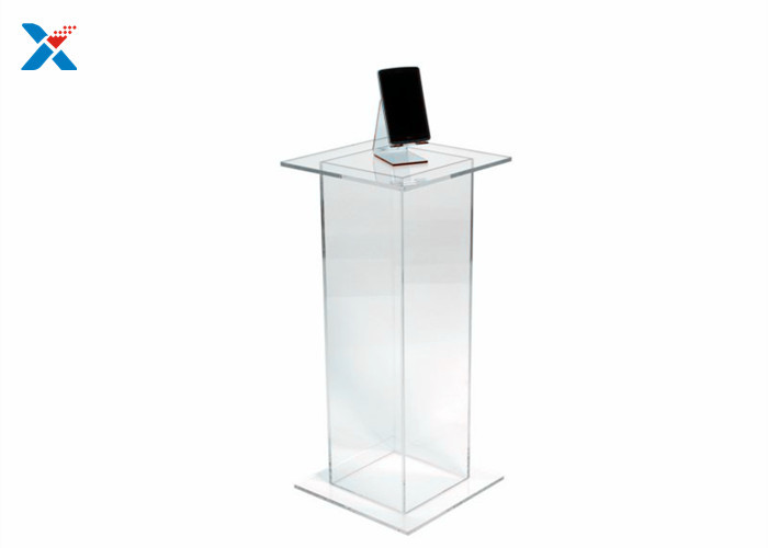Square Acrylic Pedestal Display Stands , Clear Acrylic Display Risers Heat Resistant