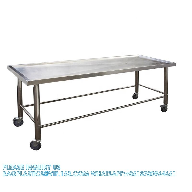 Custom Made Size 304 Stainless Steel Material Dead Body Transport Trolley Funeral Home Equipment