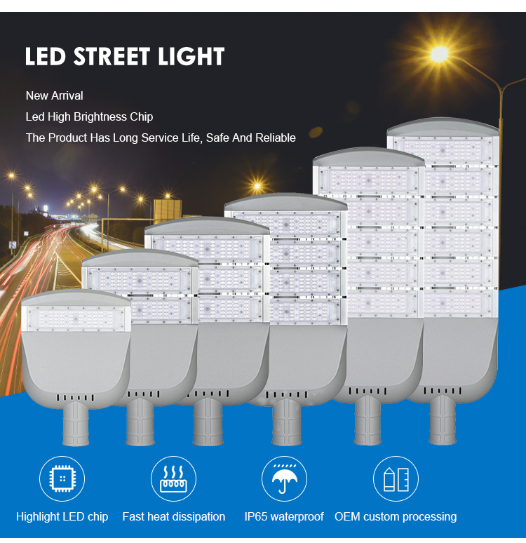 Ip65 Waterproof Street Lamp 50w 100w 150w 200w 250w 300w Led Street Light For Outdoor
