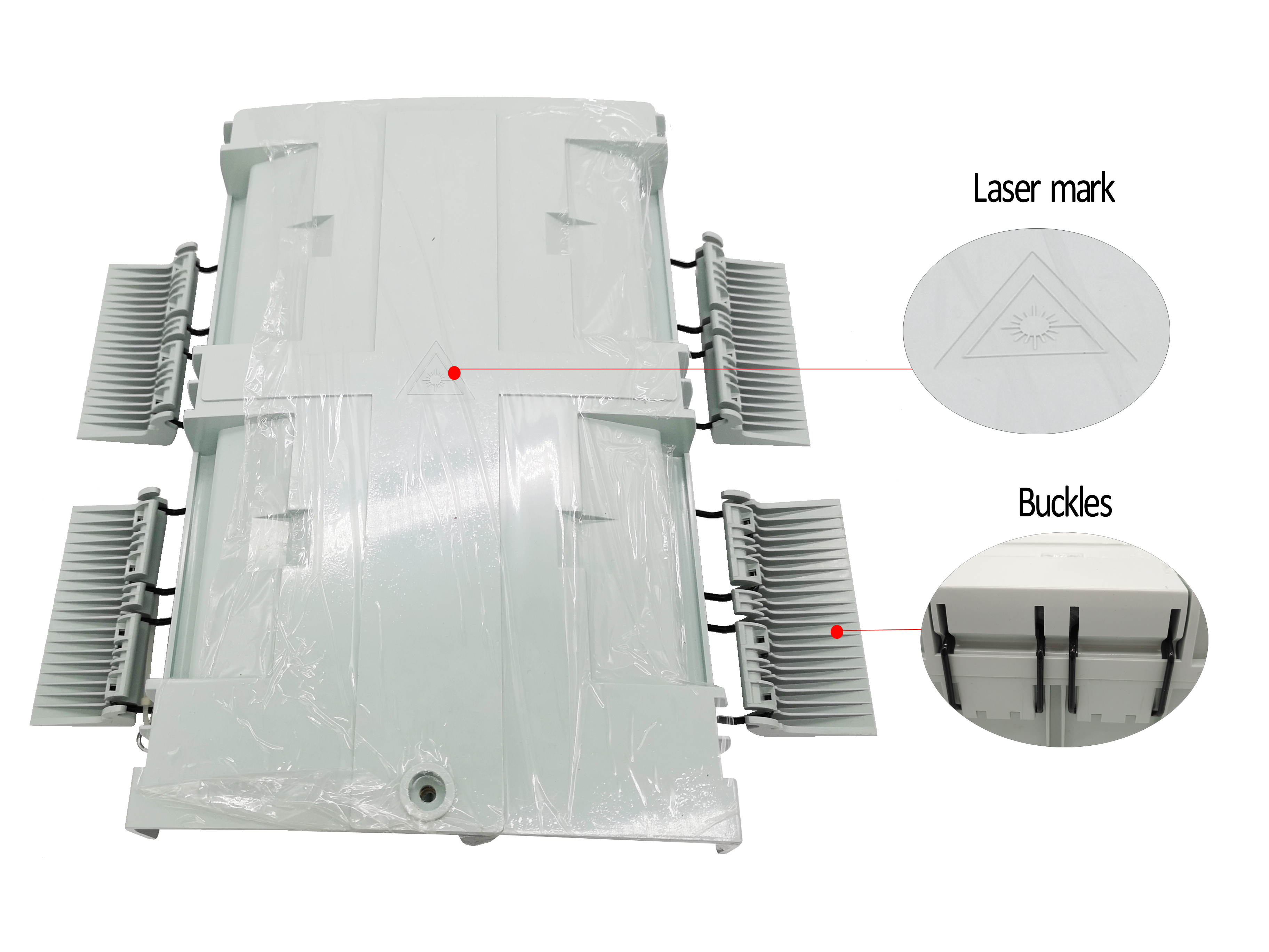 32Ports IP65 Protection Black Fiber Optic Splitter Box for Feeder and Drop Cable Connection