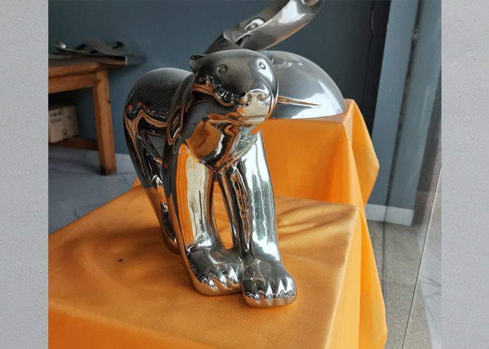 Decorative Polished Stainless Steel Bear Sculpture