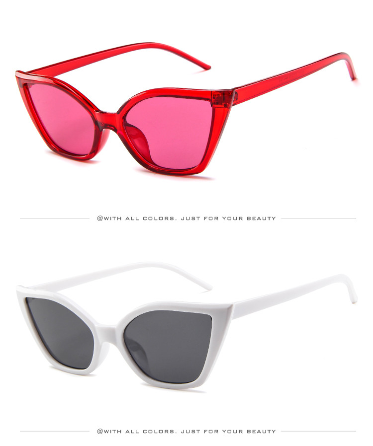 Women'S Triangle Shape BSCI Small Frame Cat Eye Sunglasses 147MM