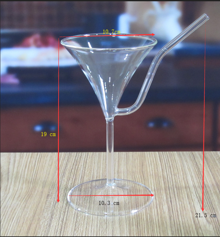 Borosilicate Vintage Cocktail Glasses With Straw