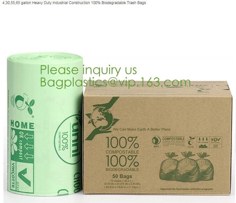 Eco-friendly Roll Compostable Plastic Bag Drawstring Biodegradable Garbage Bags,cornstarch custom compostable biodegrada