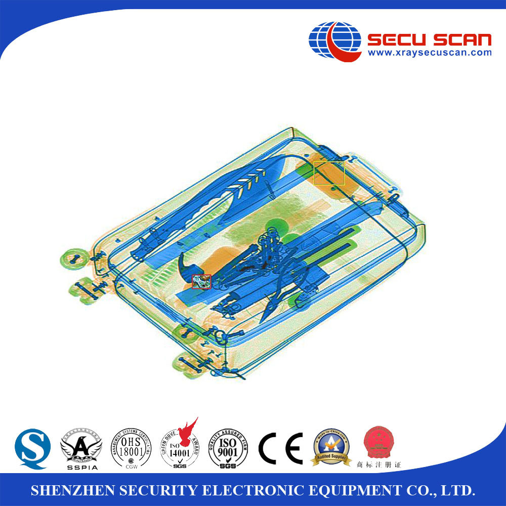 CE USFDA checked baggage x ray machine in airport security with 32mm penetration