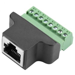 RJ45 Female Jack 8P8C to 8 Pin Screw Terminal Block Adapter for CCTV Vedio