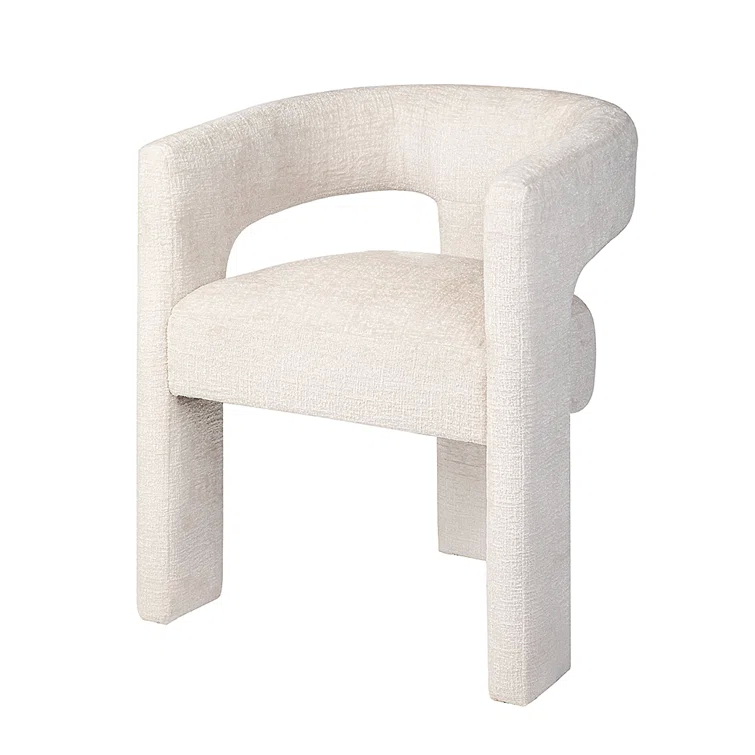 Eco friendly Wooden White Sherpa Accent Chair For Dining Room