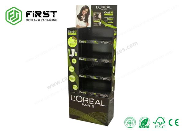 Colorful Printing Recyclable POS Paper Cardboard Floor Display Stand For