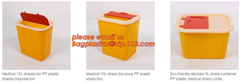 PP Medical Sharp Containers 5L Waste Container, Medical Sharps Square Sterile Container, Plastic medical disposal bin bo