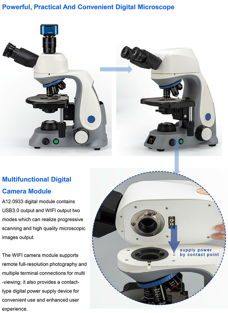 A12.0933 Opto Edu Trinocular Biological Microscope Lcd LED Laboratory ECO