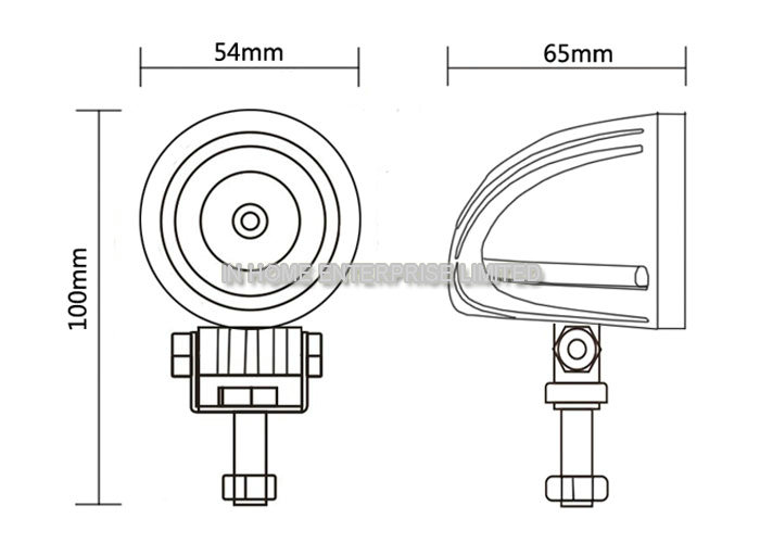 Portable 10W Round LED Work Lamps / Heavy Duty Led Work Light Energy Saving