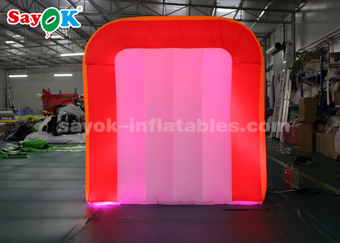 Inflatable Party Tent Rainbow Color LED Light Mini Blow Up Photo Booth For Children SGS ROHS