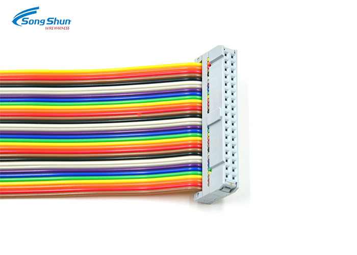 Double Rows IDC Ribbon Cable Custom Conductor Length 0.3m 2KV 10mA Withstand Voltage