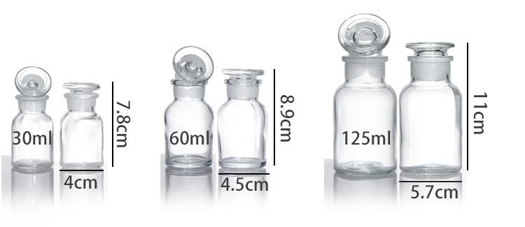 Brown Amber Glass Reagent Bottles for Pharmacy Apothecary 125ml