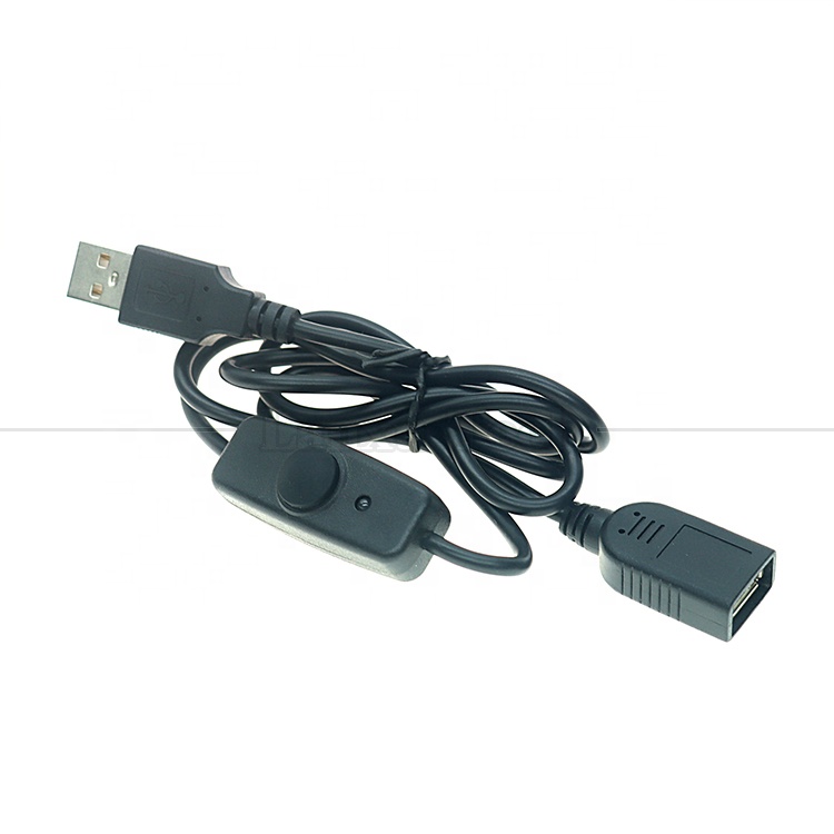 Waterproof Cover Indicator Light Male to Female USB Power ON OFF Charging Switch Cable for Led Lamp Strip