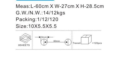 Hot Design 6mm Hole 8 Sheets Paper Capacity 2 Holes Paper Puncher