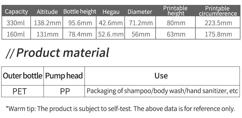 Lovely Cosmetic Bottles For Baby Care 160ml Massage Oil 330ml Body Wash Containers