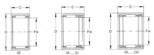 Drawn Cup needle roller bearing HK0912 ，HK0810
