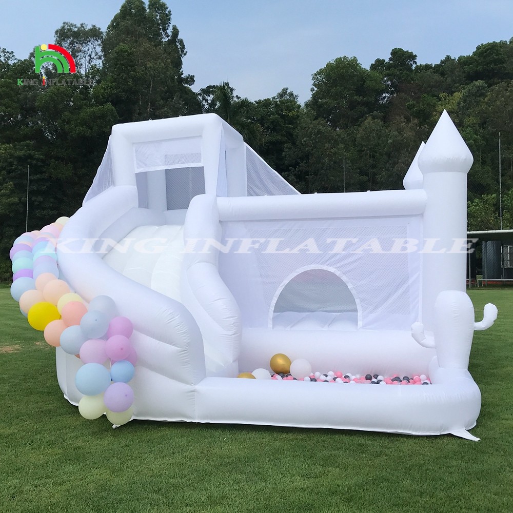 Factory Price Custom White Inflatable Bounce Castle Party Wedding Bouncer House And Slide Combo For Sale