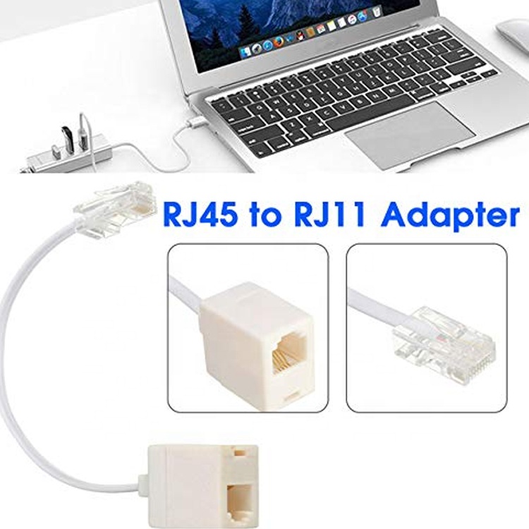 Ethernet RJ45 8P8C Male to Telephone RJ11 4P4C Female Socket ADSL Connector Converter Extension Cable Adapter