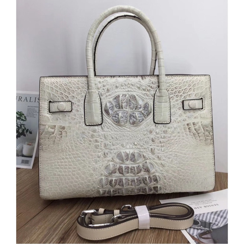 Exotic Genuine Alligator Skin Women Working Totes Large Shoulder Bag Authentic Crocodile Leather Lady Top-handle Handbag