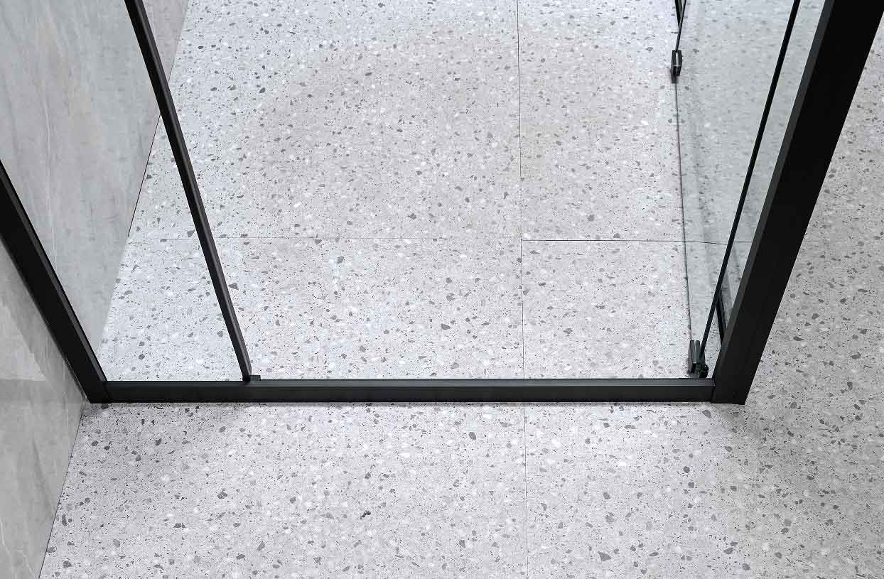 6/8mm Tempered Glass And Alum Frame Black Square Shower Enclosure Modern