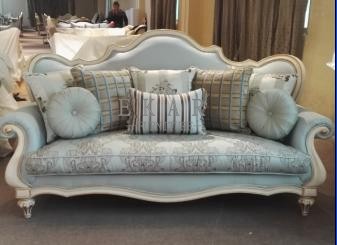Curved Living Room Furniture Classic Fabric Sofa Set