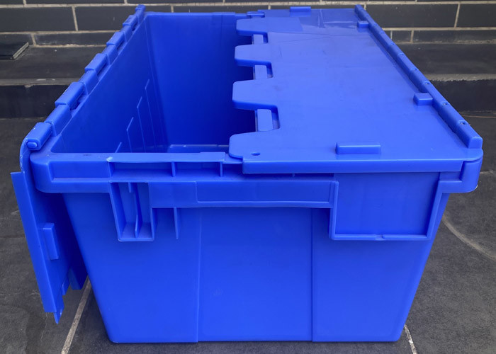 Customized Color 150kg Moving Plastic Nest Container Attached Lid