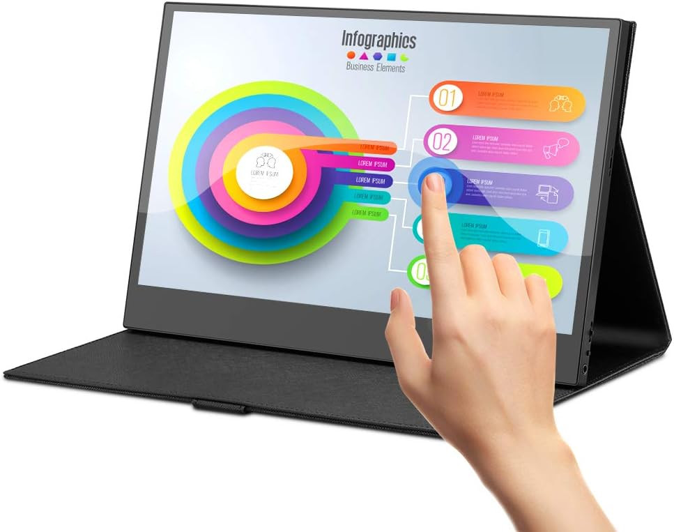 13.3 inch USB C Touchscreen Monitor 1920x1080 IPS Portable Monitor Second Monitor for Laptop PC Mini PC