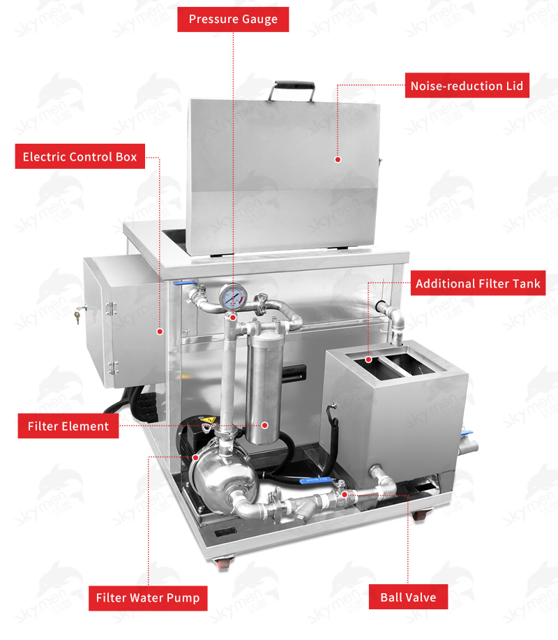 360L Industrial Ultrasonic Parts Cleaner Stainless Steel Tank For DPF Parts / Engine