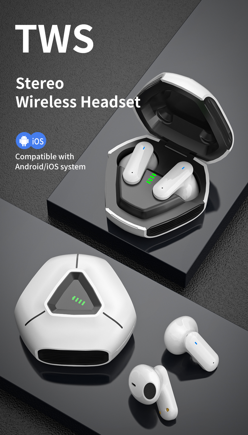 Low Latency Super Bass Stereo Wireless Earphones for PC and Travel In-Ear Sports Ready