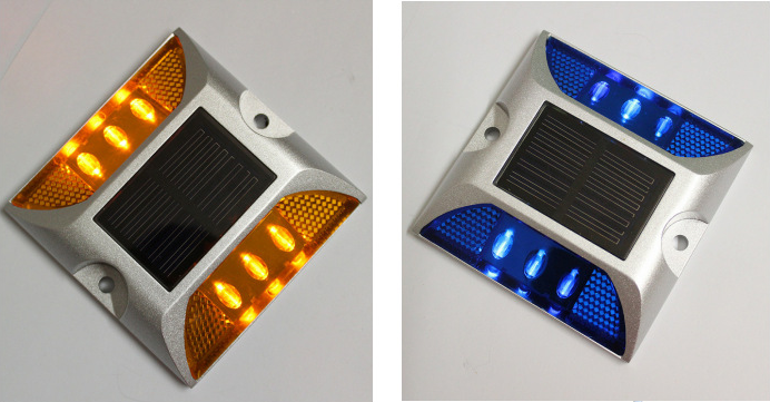 IP68 ASTM Embedded Aluminium Solar Road Stud White Yellow Red Blue Green