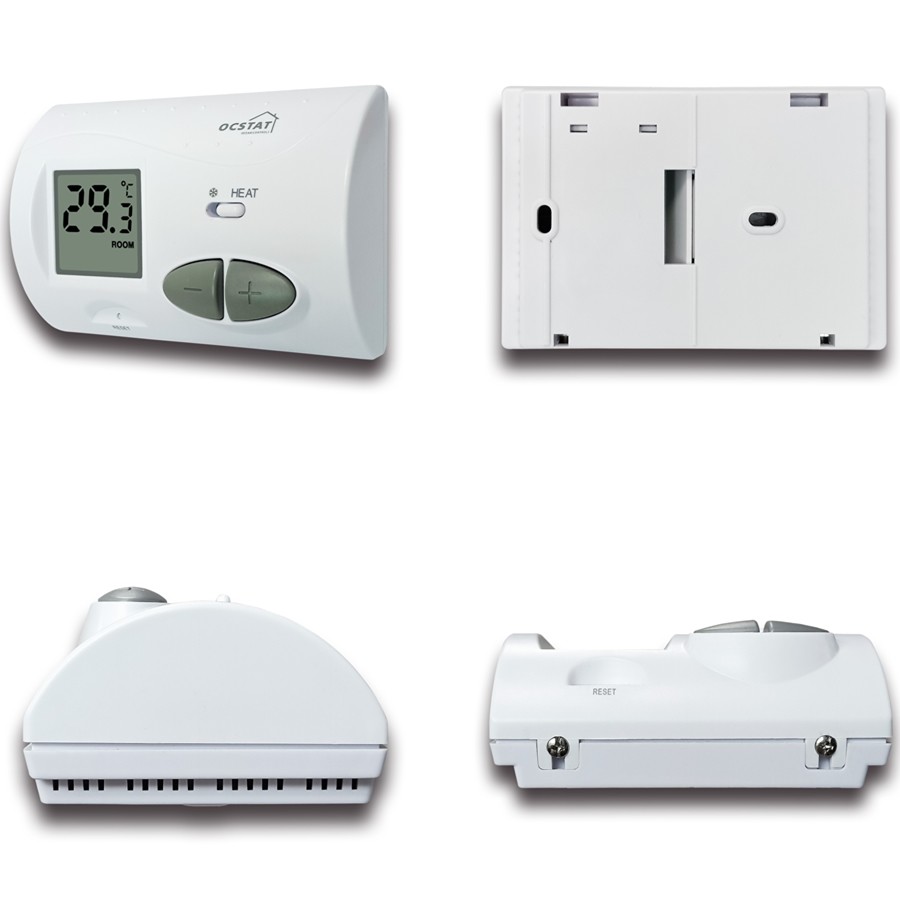 White Omron Relay Wired Heated Floor Thermostat For Indoor Bedroom