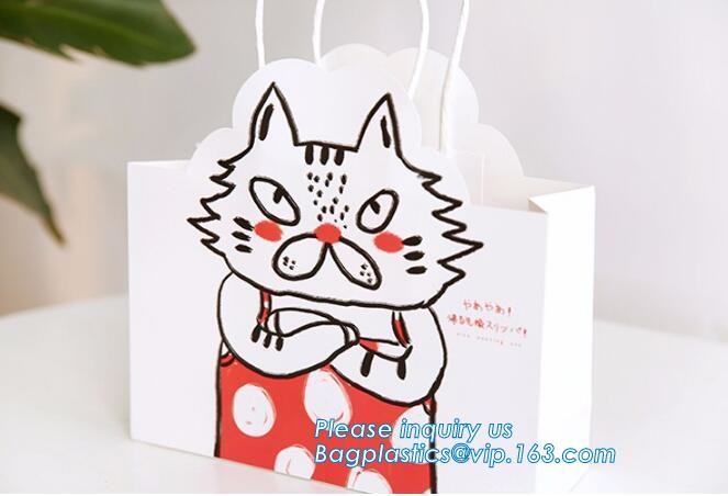 Flower carrier bag with different color customized pot plants kraft paper bag with handle,stamping logo fancy paper flow