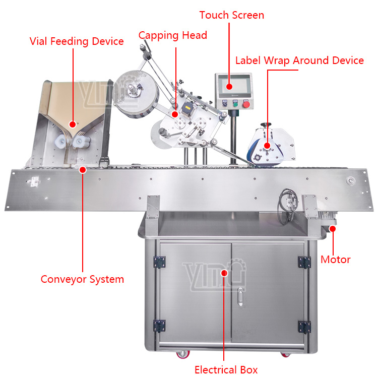 Horizontal Automatic Vial Labeling Machine For 2ml 3ml 5ml 10ml Small Tincture Bottle