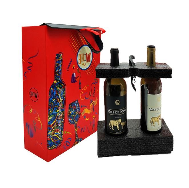 Two Wine Bottle Packaging Handmade Cardboard Wine Box
