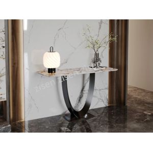  Ceramic Marble Console Table With Oval Hollow Base Manufactures