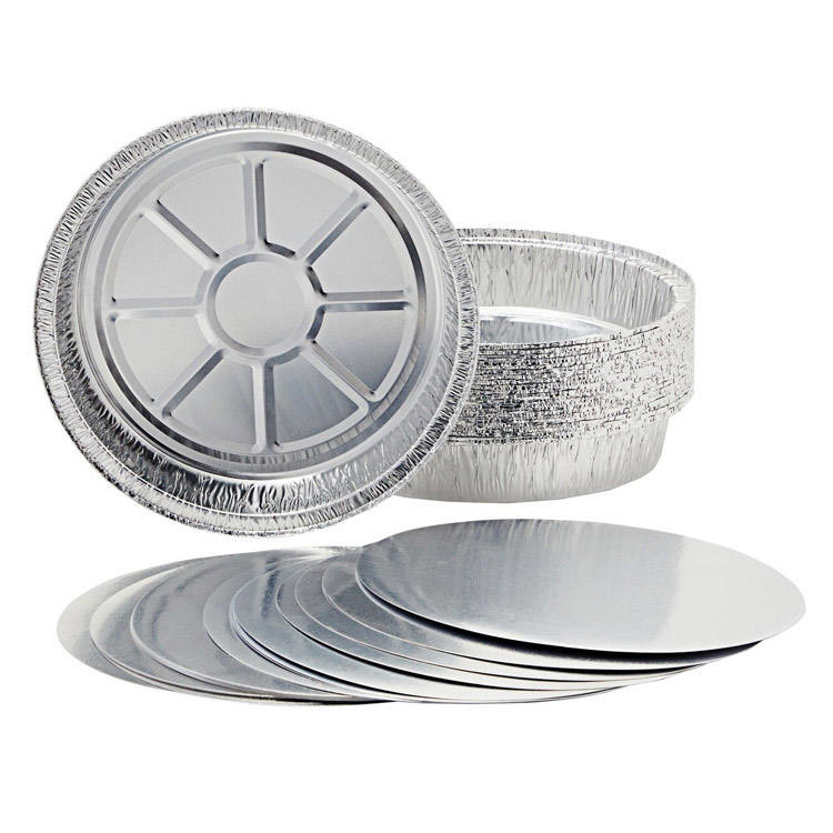 1L Round Aluminum Pans Shallow Aluminium Foil Pan Round Container Tray