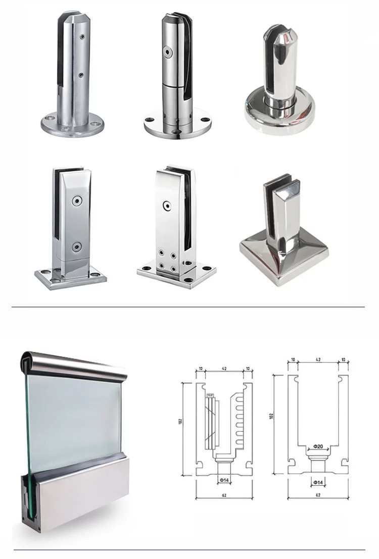 Indoor Outdoor 10mm Thick Frameless Glass Balcony Aluminum Balustrade