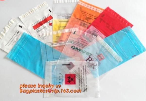 Laboratory Medical biohazard lab plastic specimen transport bag with double