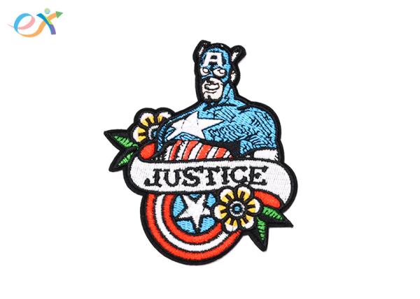 Captain America Polyester Fashion Embroidered Patches , Iron On Decorative