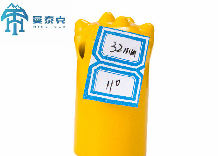 6buttons 11degree Tapered Button Rock Drill Bits , 32mm Mining Drill Bits