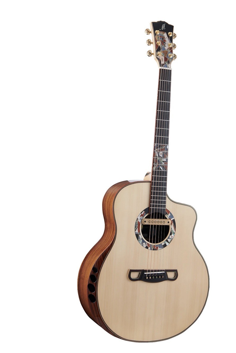 Custom Extrema Poison Folk Acoustic Guitar Solid Spruce Santos Rosewood Body Arm Rest GJ Cutaway
