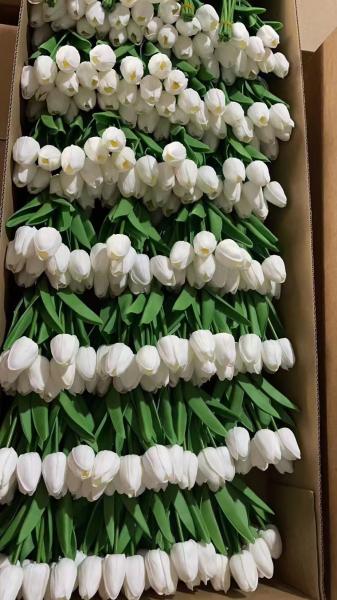 Best sell Wedding Decorative PU Real Touch Tulip Rose Flowers Tulips Artificial