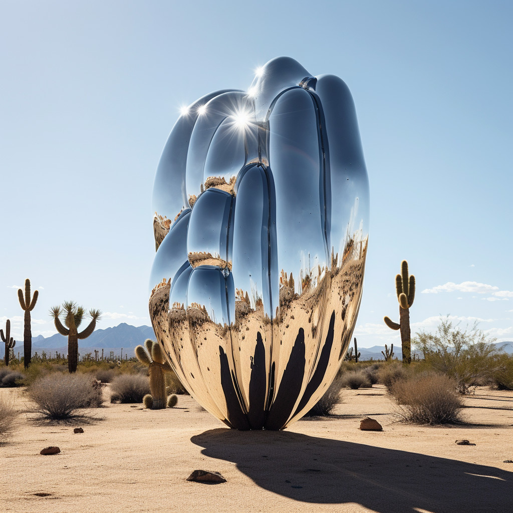 Mirror Polished Tree Sculpture Palm Tree Stainless Steel Garden Feature
