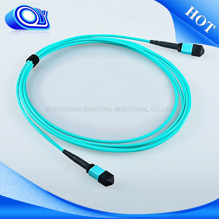 12 / 24 Cores MTP MPO Connector OM 3 Multimode Fiber Cable 10m Length