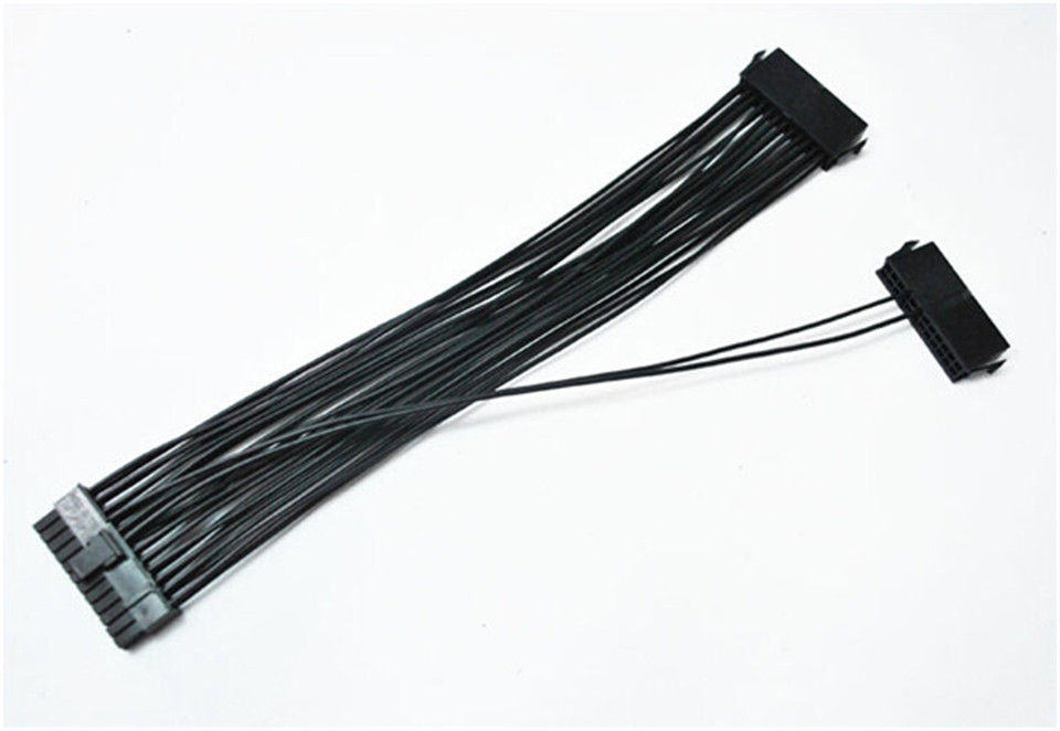 Dual PSU Power Supply 24 pin With Cable Comb ATX Motherboard Adapter Connector Cable
