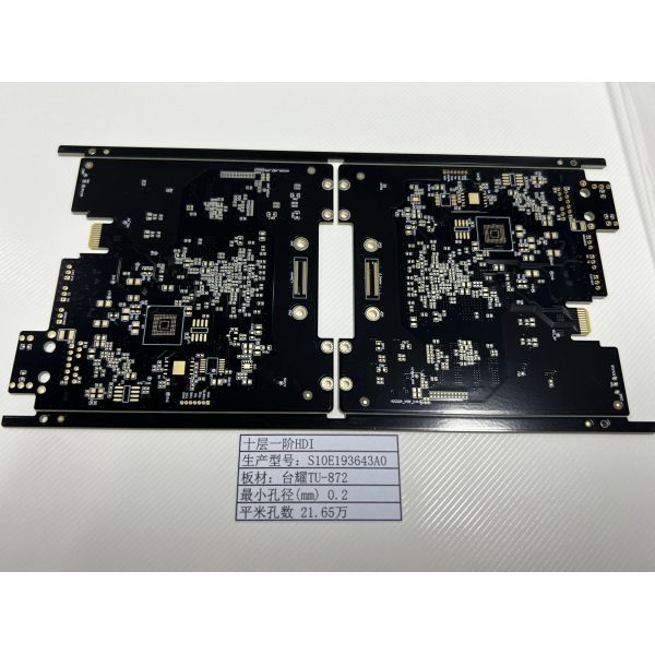 Quality Special Lamp Socket High Density Interconnector PCB Board 10 Layers Tuc TU-872 1+N+1 Goldfinger 30U"+ENIG HDI Prototype PCB for sale