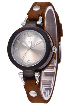 Luxury wood case watch laser line band Koa wood fold buckle steel wood watch